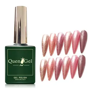 2020 Quengel Nieuwe Stijl 5D Kat Ogen Magnetische Rose Goud Uv Gel Polish Nail Gel Art Cat Eye Gel