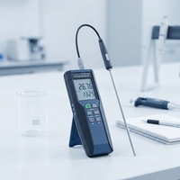 Termometer Elektronik Laboratorium Layar LCD Besar Sensor Suhu Platinum Presisi