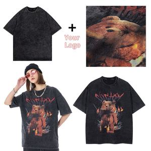 DTG Printing Streetwear T-shirt pour hommes Graphic Tees Heavyweight Oversized Vintage Tshirt Vêtements pour hommes Acid Wash Custom T Shirts - Product Image 2