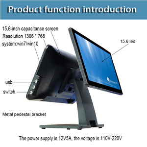 หน้าจอแบบ Capacitive สำหรับเครื่องลงทะเบียนเงินสดแบบสองหน้าจอหน้าจอ15.6นิ้วเทอร์มินัลแบบ All In One - Product Image 2