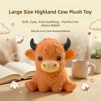 Jouet anti-stress géant en TPR en forme de vache des Highlands, parfait pour la décompression, pour tous les âges (14 ans et plus)