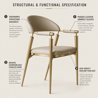 Chaises de salle à manger tendance pour la maison et l'hôtel, chaises dorées pour salle à manger, meubles de salle à manger modernes, chaises de salle à manger en cuir de luxe