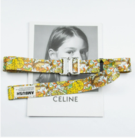 Ceinture en alliage coloré avec imprimés graffiti géométriques, boucle plaquée argent, style streetwear tendance