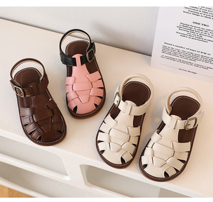 Chaussures Bébé Personnalisées Vente en Gros Sandales d'Été Fermées pour Nouveau-nés Chaussures Plates en Cuir Tendance pour Enfants - Product Image 2