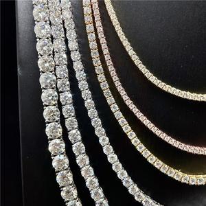925 collar cubano de plata cadena VVS Moissanite colgantes <span class=keywords><strong>Jolleria</strong></span> De Plata Cubano Collar VS Moissanite Collar para mujer - Product Image 6