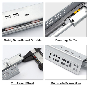 Phục hồi undermount ngăn kéo đường sắt hai phần ẩn mềm đóng push-mở theo dõi Ngăn kéo trượt với khóa và xử lý - Product Image 6