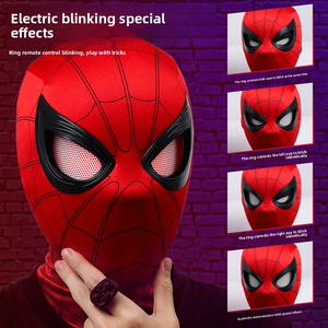 หน้ากากสไปเดอร์แมน หมวกคอสเพลย์ไฟฟ้า ควบคุมการเคลื่อนไหวของหัว ตา และขากรรไกร พร้อมไฟกระพริบ ของเล่นคริสต์มาส - Product Image 4