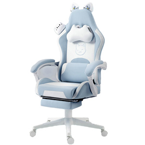 Ergonomic tùy chỉnh đua cô gái chơi game ghế dễ thương mèo claw đệm thiết kế màu đen Thứ Sáu xoay chơi game ghế văn phòng với chỗ để chân - Product Image 5