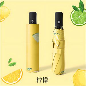 Paraguas Plegable de 3 Secciones con Diseño de Frutas, para Estudiantes, Niños, Niñas, Damas y Mujeres, Protección Contra Rayos Ultravioleta, Lluvia y Sol, Venta al Por Mayor - Product Image 1