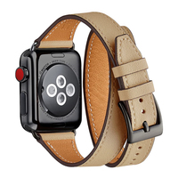 Handgefertigtes Präzisions-Lederarmband für Damen, Kompatibel mit 40-49mm Uhren, Luxuriöses Doppelwickel-Design