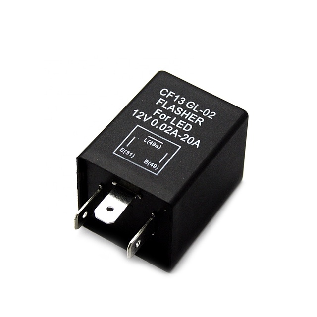 AUTODRAGONS CF13GL-02 3 Pin Led Flasher Relay for Car Bike Turn Signal Indicator Blinker Light 3 Pin Black European Flasher