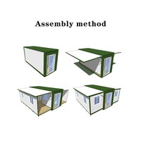 Maison conteneur pliable de 40 pieds, 20 pieds, à double couche, préfabriquée, extensible, villa mobile, maison préfabriquée, 3 chambres avec cuisine