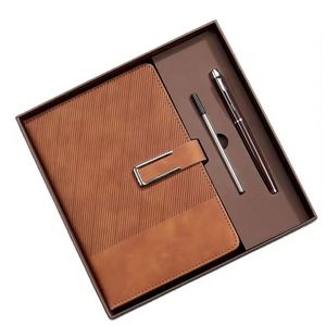Best Selling 3-in-1 A5 Leather Deluxe <b>Notebook</b> Journal Gift <b>Set</b> Custom Factory New Product Includes Gift Box Pen Refill - Product Image 1
