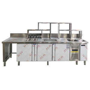 Comptoir de préparation de Bubble Tea avec éclairage bleu et réfrigération intégrée - Product Image 1