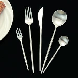 Vaisselle de mariage portugaise très vendue, couverts en acier inoxydable de haute qualité, cuillère, fourchette, couteau, ensemble de couverts dorés mats - Product Image 5