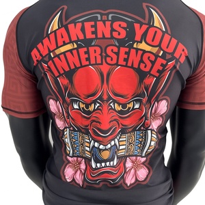 Camiseta de Compresión con Diseño de Ilustrador Japonés, Patrón Prajna, Elástica en 4 Direcciones, Costuras Reforzadas, Absorbe el Sudor, para BJJ - Product Image 2