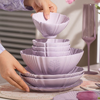 Service de table en céramique Royal Albert à motifs floraux violets, assiettes et bols en porcelaine fine pour la maison, les mariages et les cadeaux
