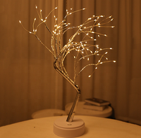 Lampu pohon LED untuk dekorasi ruang meja dekorasi Natal tanaman dalam ruangan lampu pohon pohon Willow