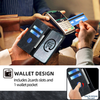 Étui portefeuille magnétique classique de couleur unie avec béquille, antichoc, et emplacements pour cartes pour Infinix Hot 60 Note 50 Pro GT 30 Smart 10