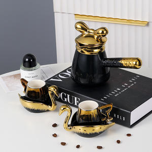 Creative Ceramic <b>Little</b> Swan Electroplated Coffee Cup and Saucer Set, Espresso Cup and Teapot Set, Home Use Tea Coffee Cup Set - Product Image 2