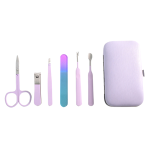 ชุดทำเล็บมือและเล็บเท้าสีม่วง18ชิ้นชุดดูแลเล็บดูแลส่วนบุคคลชุดเสริมสวยชุดแต่งเล็บ - Product Image 3
