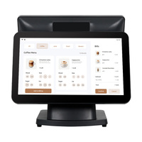 Terminal de point de vente de bureau à écran tactile modulaire réglable à deux écrans de 15.6 pouces Linux/Android/Windows OS Wi-Fi 6 Bluetooth