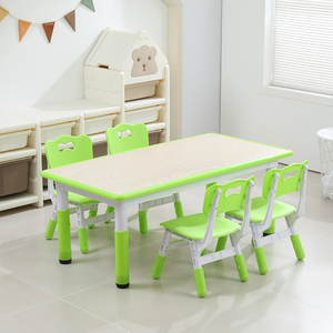 Trẻ em chăm sóc ban ngày furnituretable ghế Chiều cao có thể điều chỉnh trẻ em của bức tranh vẽ nghiên cứu bàn nhựa Toddler bảng và ghế Set - Product Image 5