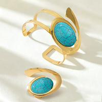 Ensemble de bracelet et bague en spirale de perles de petite taille - Accessoires à la mode, individualistes et polyvalents YU-0364
