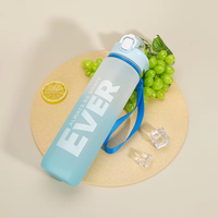 Bouteille d'eau sportive motivante de grande capacité, 1 litre, sans BPA, 32 oz, réutilisable, dégradé givré, avec paille, pour extérieur, gym et fitness