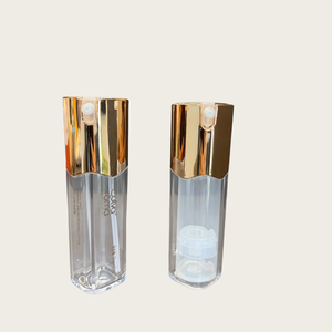 Tùy Chỉnh 2 Trong <span class=keywords><strong>1</strong></span> Đôi Ống Triangel Hình Dạng Vàng Không Có Không Khí Bơm Rỗng Chai 30Ml Cho Chăm sóc Da Huyết Thanh Chai Mặt Kem ABS Chai - Product Image 1