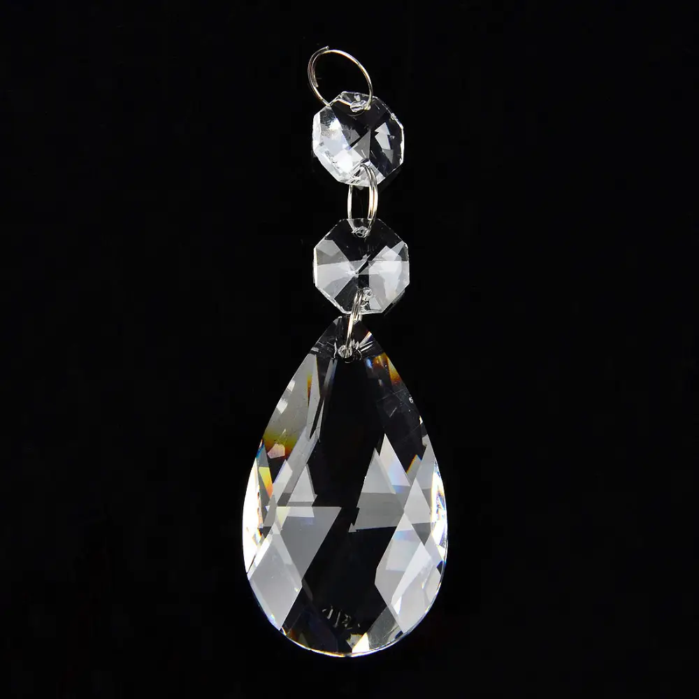 Mandorla di cristallo di alta qualità AAA con forniture di parti di lampadari in vetro con perle di ottagono