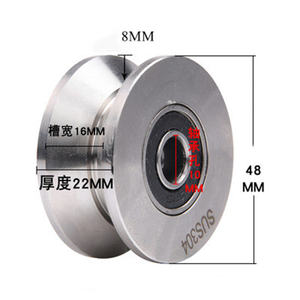 Fornitura del produttore multi modelli 201 304 acciaio inossidabile <span class=keywords><strong>38mm</strong></span> 48mm 63mm 68mm 74mm V puleggia a fune con cuscinetto a gola - Product Image 4