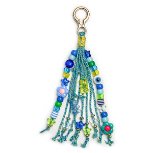 Pendentif porte-clés en résine tressé perlé avec petite fleur mignonne, breloque en cordon tressé, accessoire DIY, ornement suspendu, style coréen, Chine - Product Image 2