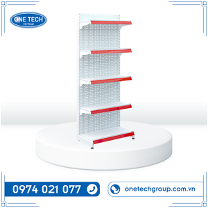 Étagère gondole à 5 niveaux perforée pour supermarché, 1,8 m, légère, avec revêtement en poudre, autoportante, verticale - Product Image 6