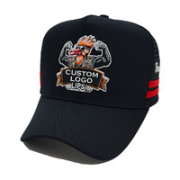 Casquette de camionneur à broderie 3D personnalisée 2 bandes 5 mailles Deep Fit Casquettes de camionneur à profil haut Casquette de camionneur côté campagne pour enfant et adulte