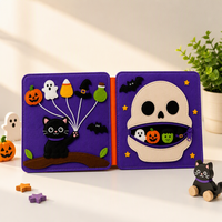 Panier d'Halloween personnalisé, livre sensoriel en feutre éducatif pour anniversaires, baby showers, apprentissage préscolaire et voyages en voiture