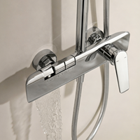 Système de douche thermostatique de luxe en laiton chromé 59A avec jets pluie et puissants, et cartouche céramique Wanshai, idéal pour les projets hôteliers et commerciaux