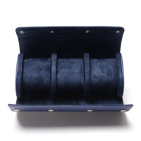 Étui de voyage de luxe personnalisé en cuir PU pour montres, 3 emplacements, pour hommes, boîte organisatrice de montres avec intérieur en velours, emballage cadeau