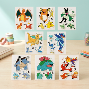 Pokemoned Evolution Soft PVC UV Printed Sticker Sheet 24 PCS <b>Set</b> Korean Cute Cartoon <b>Kids</b> Pikaed Anime School Wholesale - Product Image 3