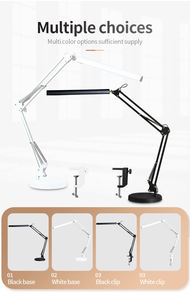 Lámpara de Escritorio Plegable para Salón de Belleza, con Protección Ocular, USB, para Lectura, Estudio, Mesa, Portátil, con Clip, Brazo Ajustable - Product Image 4
