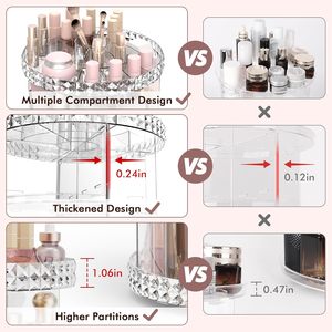 Factory Hot Sale Modern Square Diamond Cosmetic Storage Display Case Transparent 360 Rotating Acrylic <b>Makeup</b> Organizer - Product Image 2