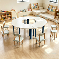Table d'enfants Chiquitos Arc Splicing Crescent Curve, table de jeu demi-lune pour maternelle, mobilier de salle de classe pour garderie