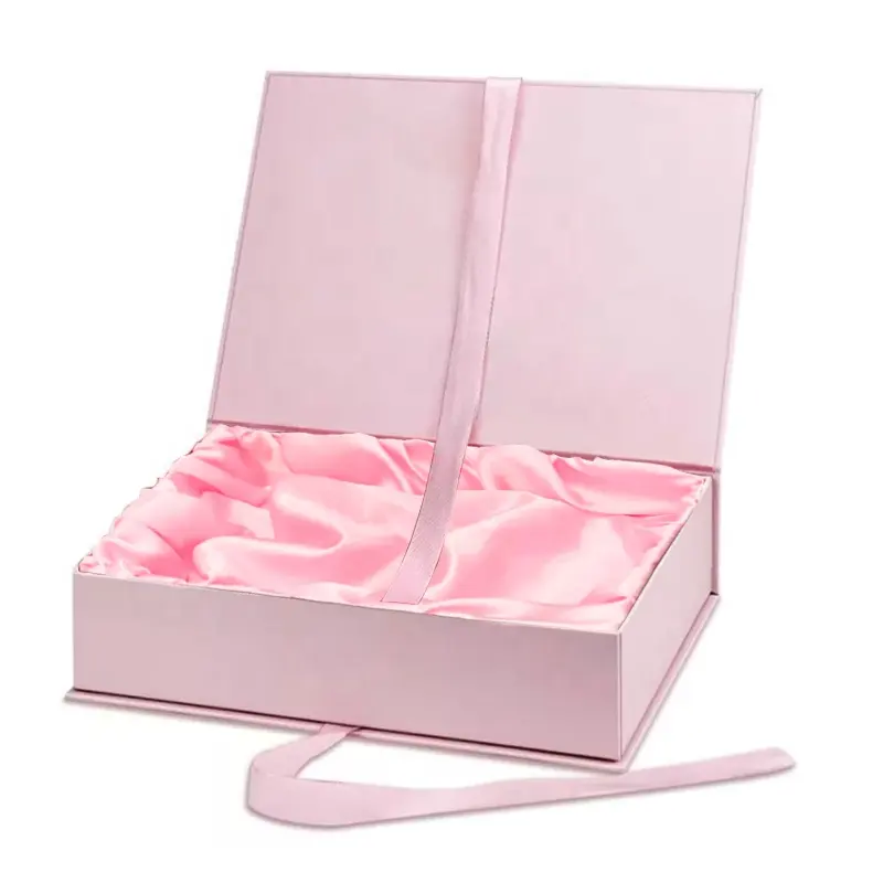 Индивидуальная блестящая розовая картонная подарочная коробка, роскошный Магнитный пакет для наращивания волос, упаковочные коробки для упаковки париков, платьев, обуви