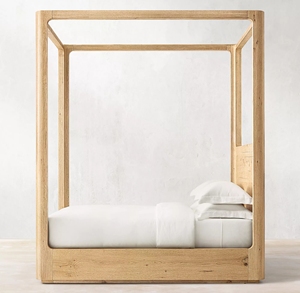Cama Doble Elevada de Madera Maciza Estilo Rústico Americano para Dormitorio Principal, Hotel o Villa, Personalizable - Product Image 4
