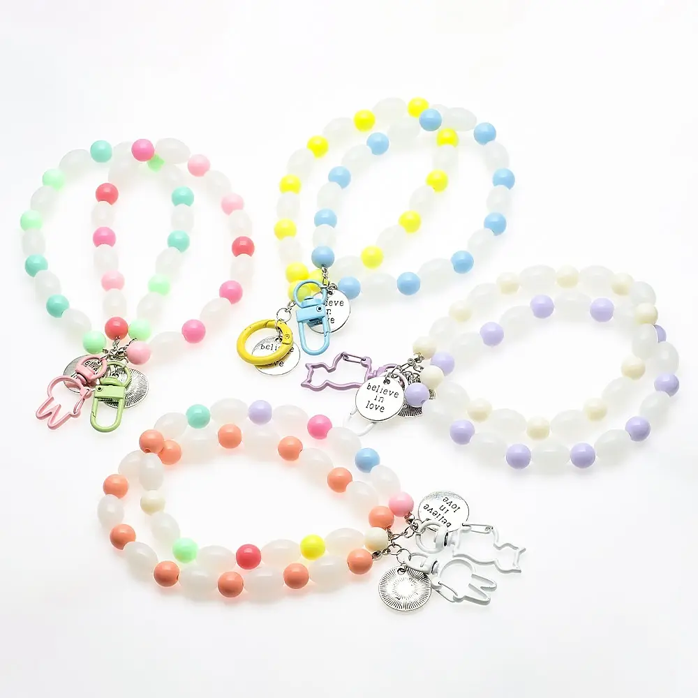 ZHB Special Design Love Handmade Beaded Bracelet Wholesale White Jade Multi Colors Acrylic Round Beads for Decoration DIY Gifts