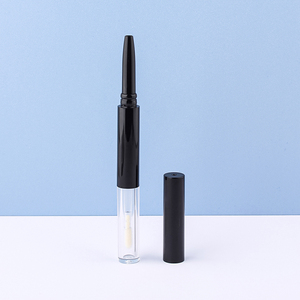 Emballage cosmétique deux-en-un pour <span class=keywords><strong>crayon</strong></span> à sourcils et crème colorante pour sourcils, tube à double extrémité <span class=keywords><strong>transparent</strong></span> noir - Product Image 3