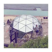 High quality 6m tempered glass party dome tent with glass door