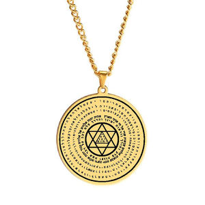 HLSS252 Plantillas Angeliclas, los 72 Ángeles de la Magia, Ángeles Magos Mayores, Joyería Masculina de Acero Inoxidable, Talismán, Collar con Colgante - Product Image 1