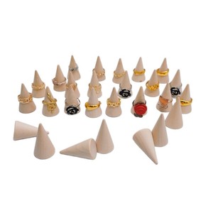 Supports d'exposition coniques inclinés en bois massif, bases, armoires de rangement pour bijoux et sont disponibles en stock - Product Image 5