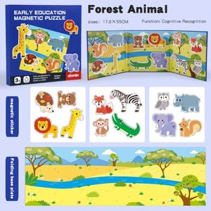 Livre de puzzles magnétiques créatifs pour l'apprentissage des animaux, activités éducatives précoce pour la maternelle et la maison, jouets ludiques pour enfants - Product Image 2